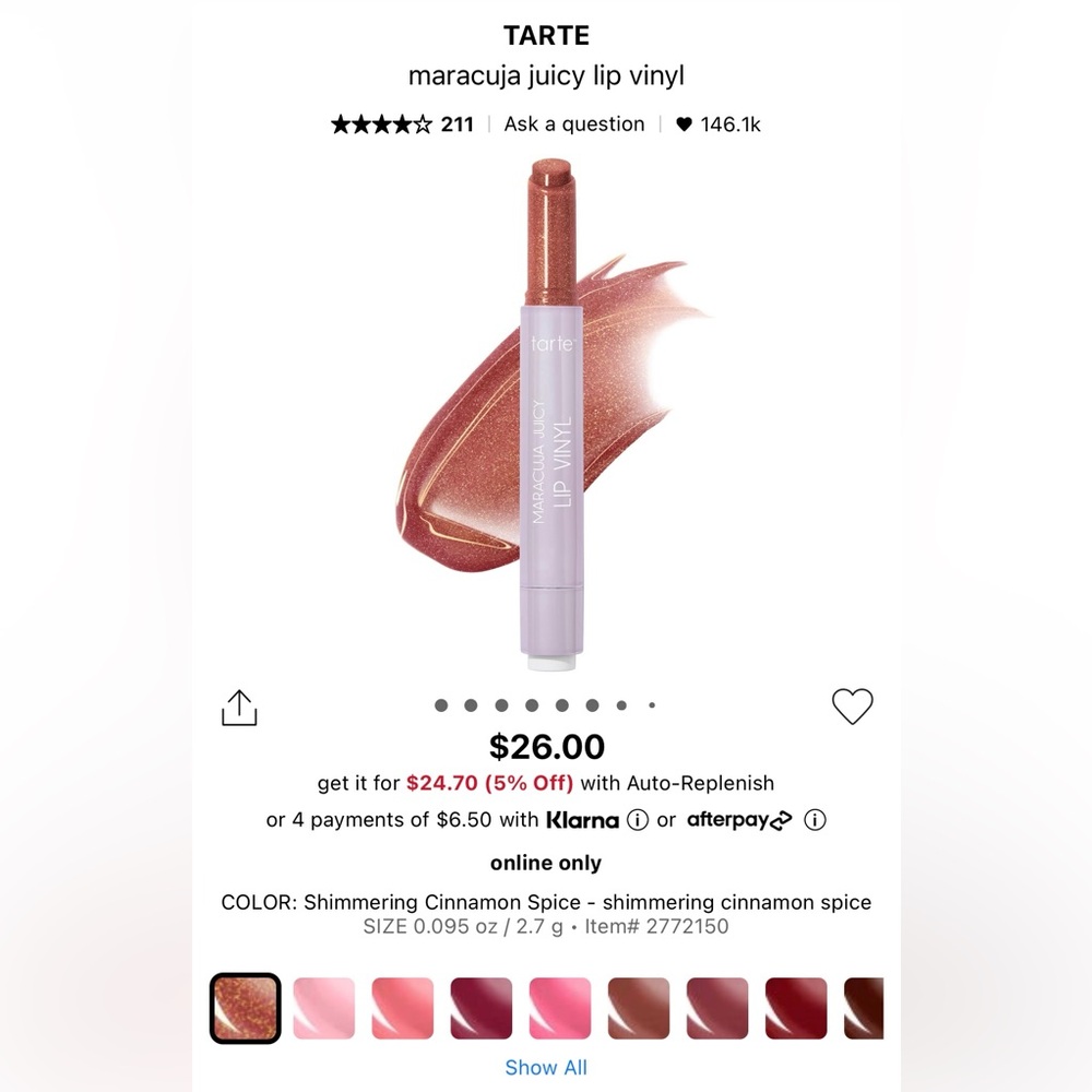 TARTE maracuja juicy lip vinyl